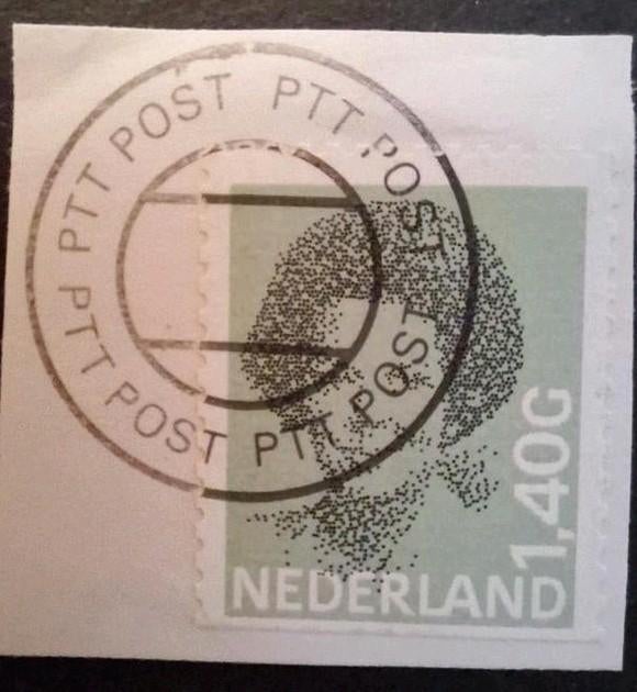 STEMPEL PTT POST op briefstukje, Ophalen of Verzenden, Na 1940, Gestempeld