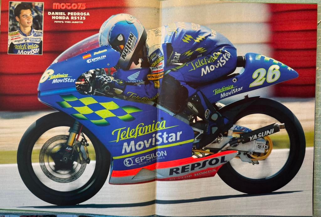 Poster Daniel Pedrosa Honda RS125, Verzenden, Zo goed als nieuw, Motoren