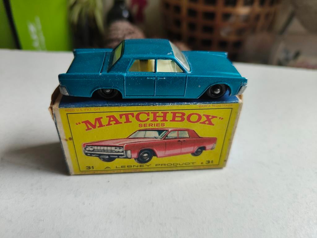 Lesney Matchbox series no. 31: Lincoln Continental met doos, Ophalen of Verzenden, Zo goed als nieuw, Auto
