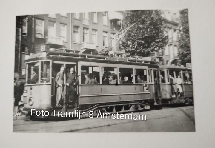 Tram lijn 3 Amsterdam (open deuren), Verzamelen, Verzenden, 1940 tot 1960, Zo goed als nieuw, Overige onderwerpen