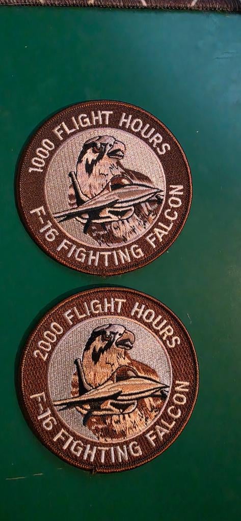F16 Flight hours patch, Ophalen of Verzenden, Luchtmacht, Nederland, Embleem of Badge