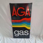 AGA gas emaille reclamebord Langcat Bussum, Ophalen of Verzenden, Zo goed als nieuw, Reclamebord