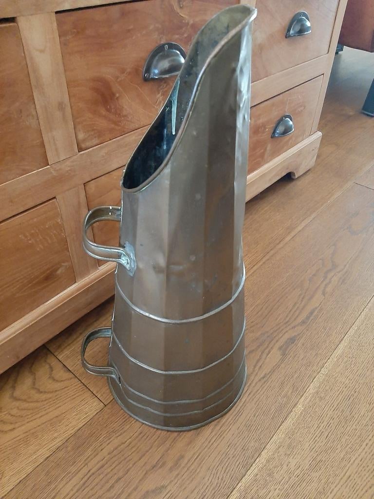 Antieke Koperen Kolenkit / Haardemmer, Ophalen of Verzenden, Koper