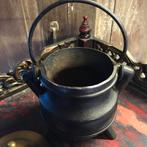 Antieke Heksenketel met Koperen Deksel - 16 cm hoog, Ophalen of Verzenden