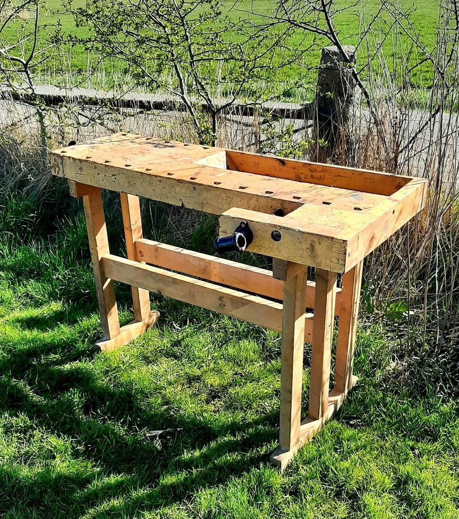 Vintage Houten Werkbank - (Deens / Scandinavisch model), Ophalen