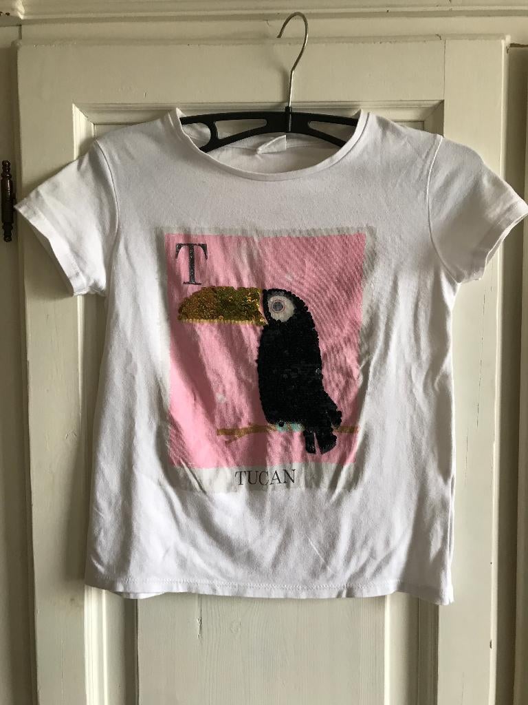 t-shirt verander tucan (Zara) 128, Kinderen en Baby's, Kinderkleding | Maat 128, Gebruikt, Meisje, Ophalen of Verzenden, Zara