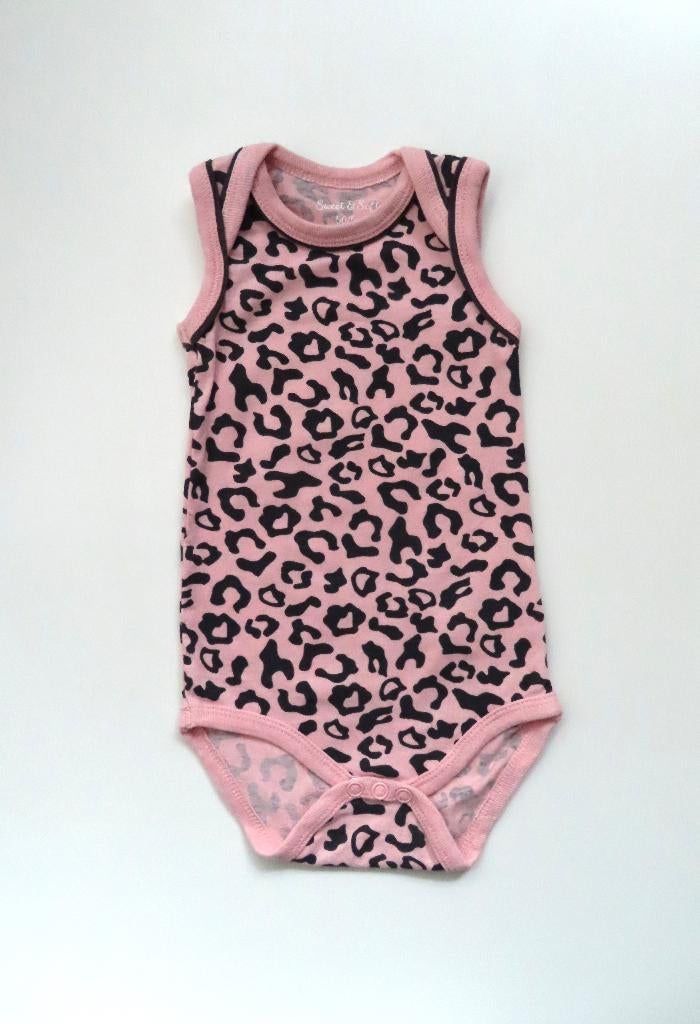Rompertje Panterprint Roze Sweet & Soft mt 50/56 (4405), Kinderen en Baby's, Babykleding | Maat 50, Nacht- of Onderkleding, Meisje