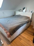Ikea brimnes bed, Huis en Inrichting, Slaapkamer | Bedden, Ophalen, Wit, Tweepersoons, Zo goed als nieuw