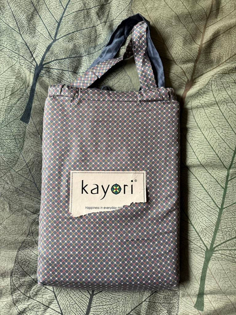 Kayori dekbedovertrek Fusu Blauw katoensatijn 140/200-220, Eenpersoons, Blauw, Dekbedovertrek, Nieuw