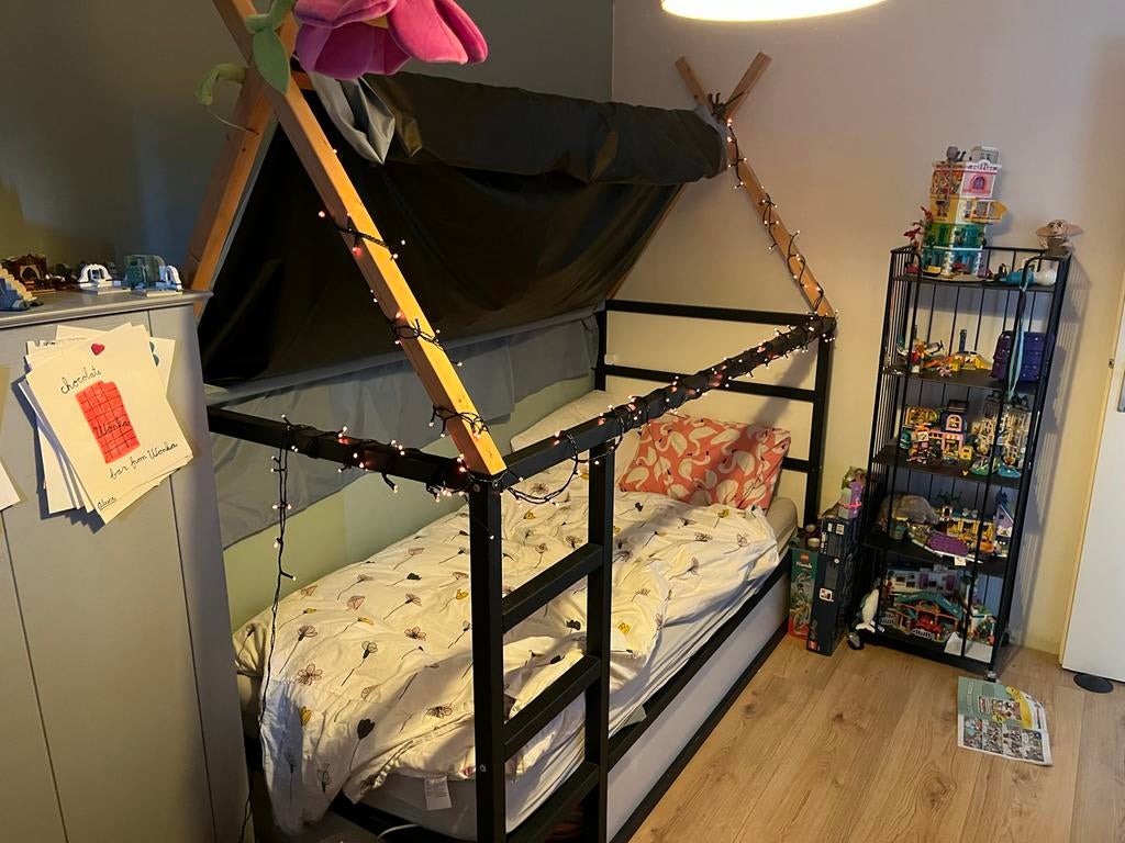 IKEA Kura hoogslaper met dakje (excl. matras/verlichting), Ophalen of Verzenden, Gebruikt, Hoogslaper