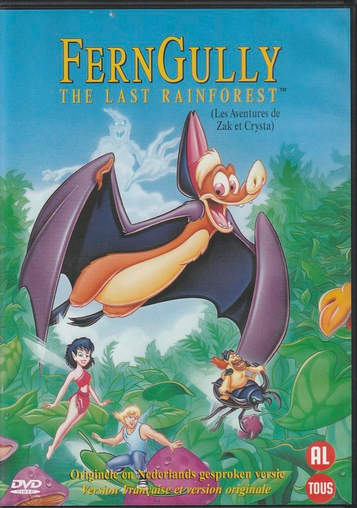 FernGully: The Last Rainforest (1992) Origineel NL dvd, Cd's en Dvd's, Alle leeftijden, Ophalen of Verzenden, Zo goed als nieuw