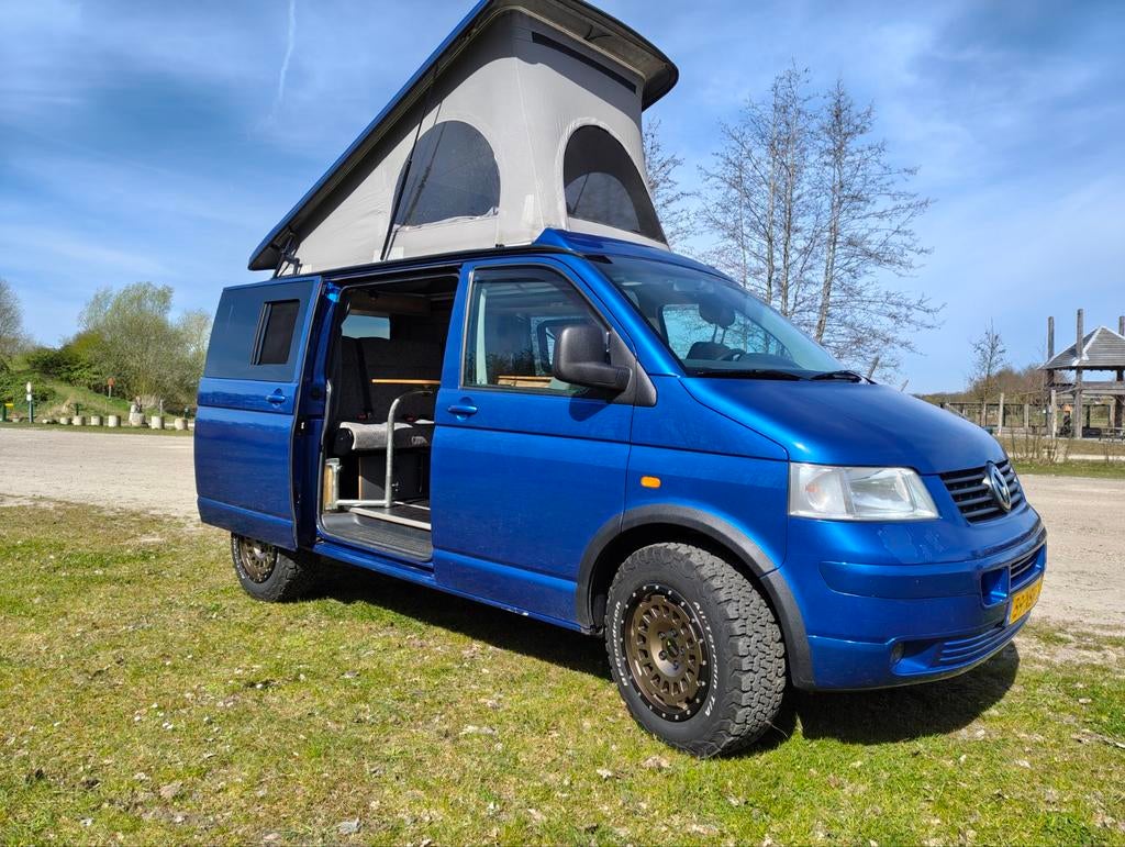 VW T5 Camper 5p Offroad Hefdak - Goed onderhouden, Reisklaar, Buscamper of Camperbus, Volkswagen, Koelkast, Treinzit
