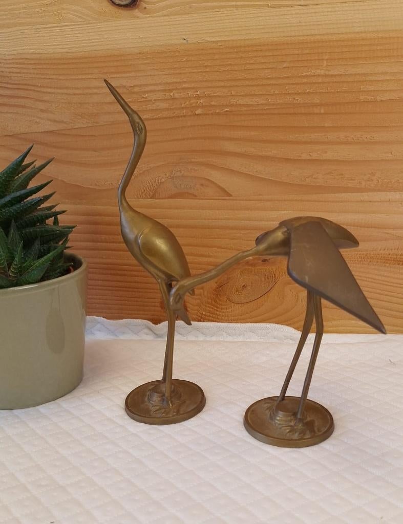 Vintage messing vogels , kraanvogels, Ophalen of Verzenden, Koper