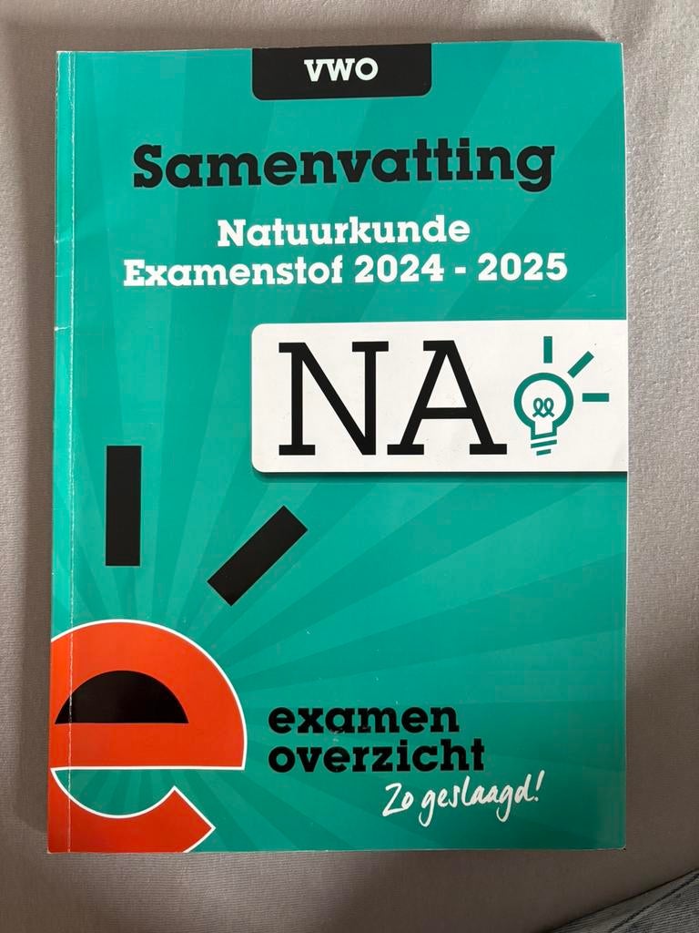 ExamenOverzicht samenvatting natuurkunde, Ophalen of Verzenden, Zo goed als nieuw, VWO, Natuurkunde