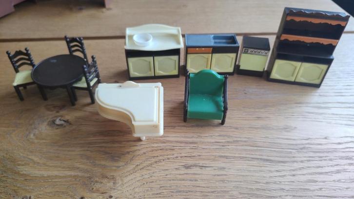 Vintage plastic poppenhuis miniaturen/meubeltjes, Verzamelen, Poppenhuizen en Toebehoren, Gebruikt, Decoratie, Ophalen of Verzenden