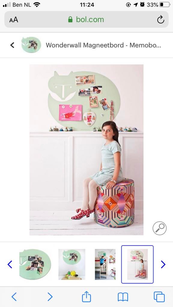 Wonderwall Magneetbord Vos XL munt - 95 x 80 cm, Ophalen of Verzenden, Zo goed als nieuw, Magneetbord