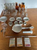 Antiek laboratorium glas+porselein zeer divers, Ophalen of Verzenden
