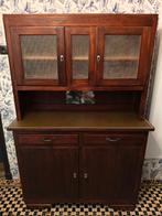 Antieke jaren 40 buffetkast, keukenkast., Ophalen, Gebruikt, 200 cm of meer, Glas