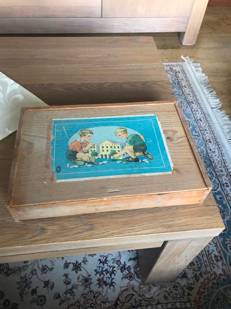Vintage Houten Blokkendoos - Compleet, Kinderen en Baby's, Ophalen of Verzenden, Gebruikt, Bouwen