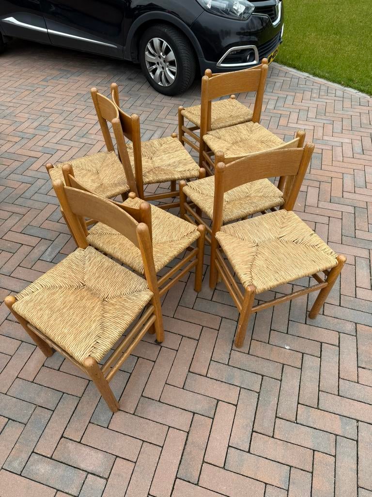 Vinage stoelen biezen zitting, Ophalen of Verzenden, Zo goed als nieuw
