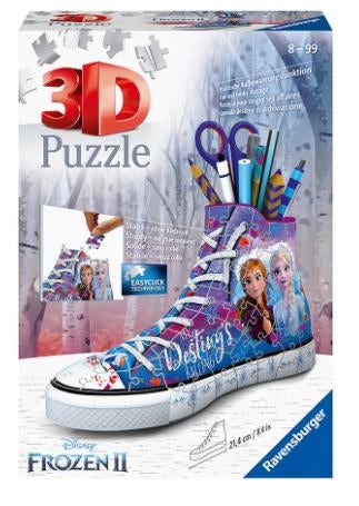 3d puzzel sneaker Frozen II en een glitterpuzzel Frozen, Ophalen of Verzenden, Meer dan 50 stukjes, Zo goed als nieuw, 6 jaar of ouder