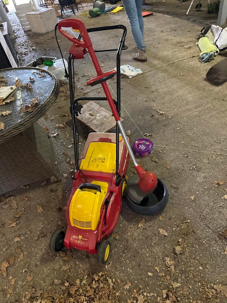 WOLF-Garten grasmaaier en trimmer set, Cirkelmaaier, Gebruikt, Elektrische grasmaaier, Ophalen of Verzenden