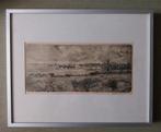 Theo Beerendonk - Uiterwaarden met vee - Ets - 1960, Ophalen of Verzenden