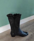 Halflange laarzen met bontrand - bijna nieuw!, Zwart, Ophalen of Verzenden, Zo goed als nieuw, Lage of Enkellaarzen