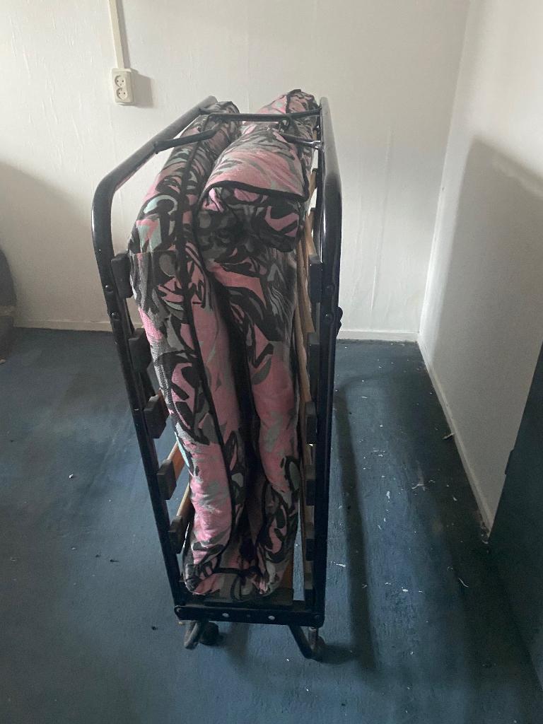 Opklapbare eenpersoons bed, Ophalen, Eenpersoons, Zwart, 190 cm of minder