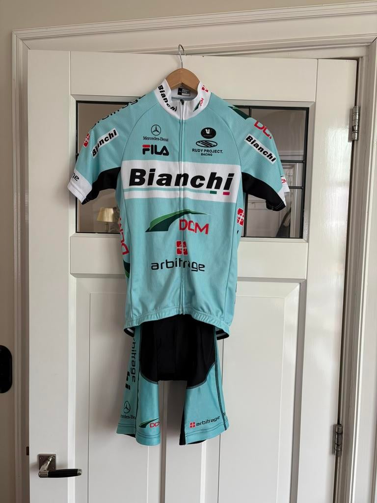 Originele Bianchi wielrenner set pak XS vintage top!, Fietsen en Brommers, Fietsaccessoires | Fietskleding, Ophalen of Verzenden