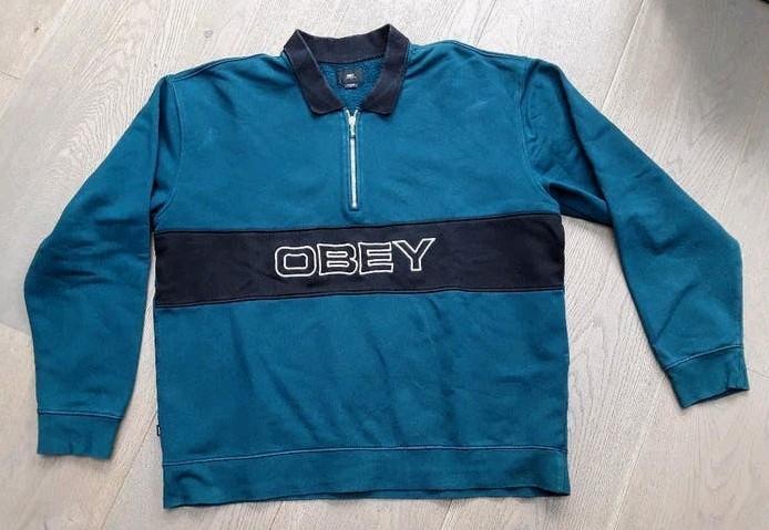 Te koop: Mooie sweater met polokraag van het merk OBEY  Mt:L, Kleding | Heren, Maat 52/54 (L), Robey, Ophalen of Verzenden, Gedragen
