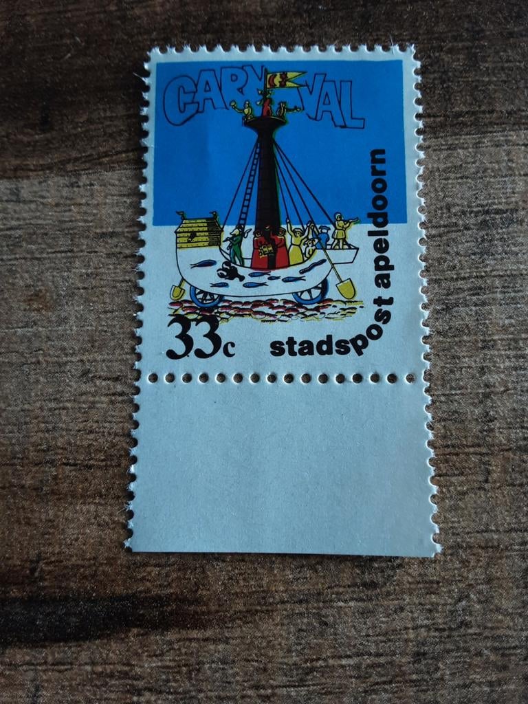 Stadspost Apeldoorn.  Carnaval . De Schuit. 33ct ( pf), Postzegels en Munten, Ophalen of Verzenden