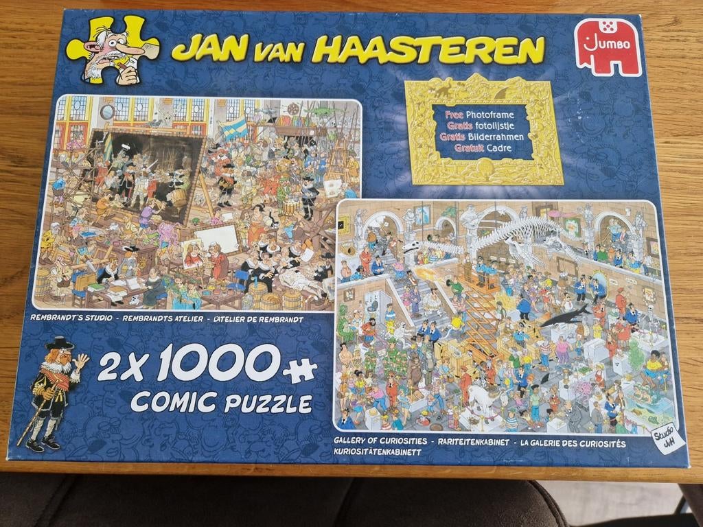2x1000 Jan van Haasteren puzzels, Hobby en Vrije tijd, Ophalen of Verzenden, 500 t/m 1500 stukjes, Zo goed als nieuw