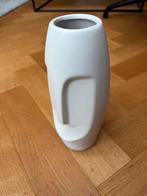 Vaas gezicht 32cm, Ophalen, Wit, Aardewerk of Porselein, Zo goed als nieuw