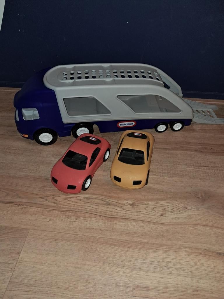 Little Tikes speelgoed auto met oplegger en 2 auto's, Ophalen, Zo goed als nieuw