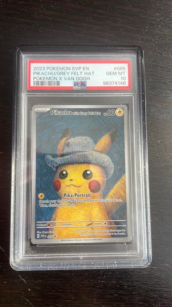 Pokemon Van Gogh Grey Hat Felt PSA10, Ophalen, Zo goed als nieuw