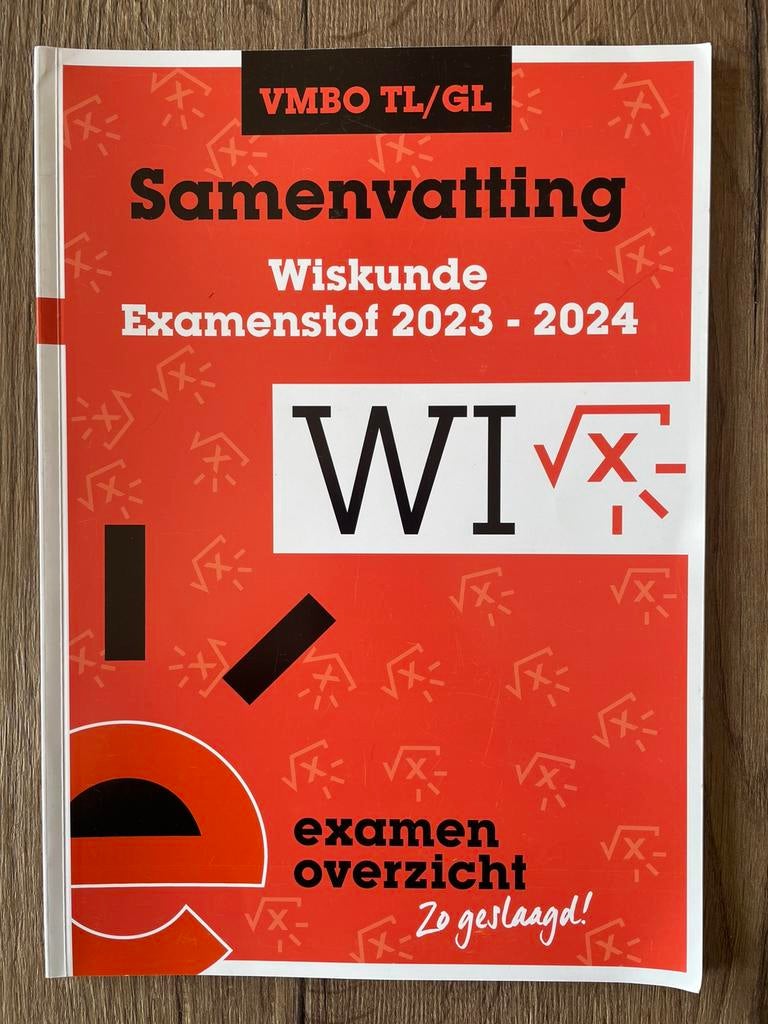Samenvatting Wiskunde VMBO TL/GL 2023-2024, Ophalen of Verzenden, Zo goed als nieuw, VMBO, Wiskunde A