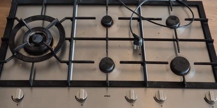 ATAG Gaskookplaat 5 Pits - RVS Inbouw, Ophalen, Gebruikt, 60 cm of meer, Inbouw
