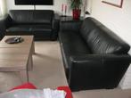Heel mooi zwart leren bankstel ., Ophalen, Zo goed als nieuw, Rechte bank, 200 tot 250 cm