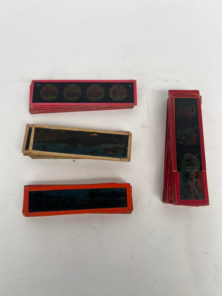 Antiek speelgoed toverlantaarn plaatjes 1900, Antiek en Kunst, Ophalen of Verzenden