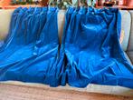 Vintage velours gordijnen koningsblauw💙150 br x 160 hoog 💙, Vintage, retro, Gebruikt, 100 tot 150 cm, Blauw