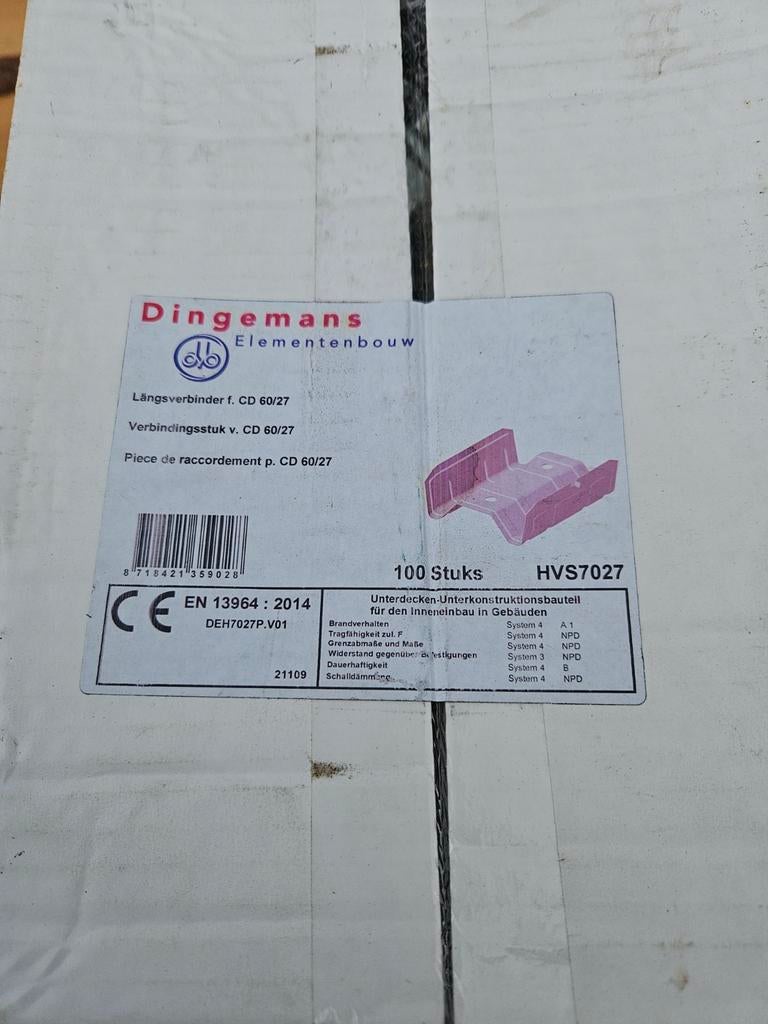Dingemans Verbindingsstuk v. CD 60/27 (100 stuks), Ophalen of Verzenden
