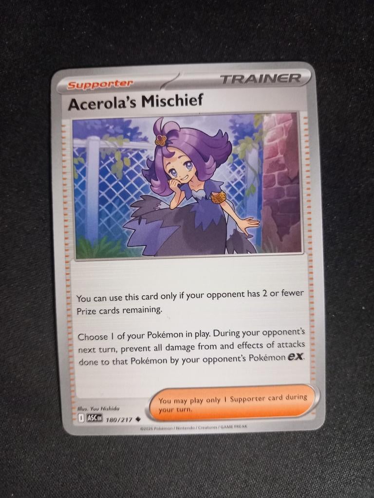 Pokemon Acerola's Mischief 180/217 Ascended Heroes Excellent, Verzenden, Zo goed als nieuw, Losse kaart