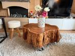 Massieve boomstam salontafel 60x75cm, Huis en Inrichting, Tafels | Salontafels, Ophalen, Rechthoekig, 50 tot 100 cm, Minder dan 50 cm