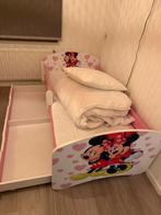 Mickey Mouse Peuterbed met lades en matras,+ deken en kussen, Gebruikt, 70 tot 85 cm, Lattenbodem, 140 tot 160 cm
