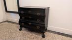 Antiek ladekastje in zwart, Ophalen, Gebruikt, 3 of 4 laden, Minder dan 100 cm