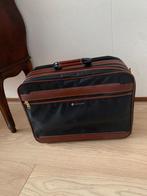 Samsonite Koffer - Zwart met Bruine Details, Gebruikt, 50 tot 60 cm, Ophalen of Verzenden, Zacht kunststof