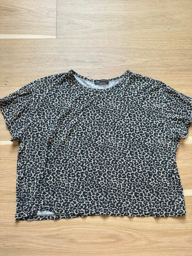 Zara panter shirt S, Bruin, Ophalen of Verzenden, Korte mouw, Maat 36 (S)