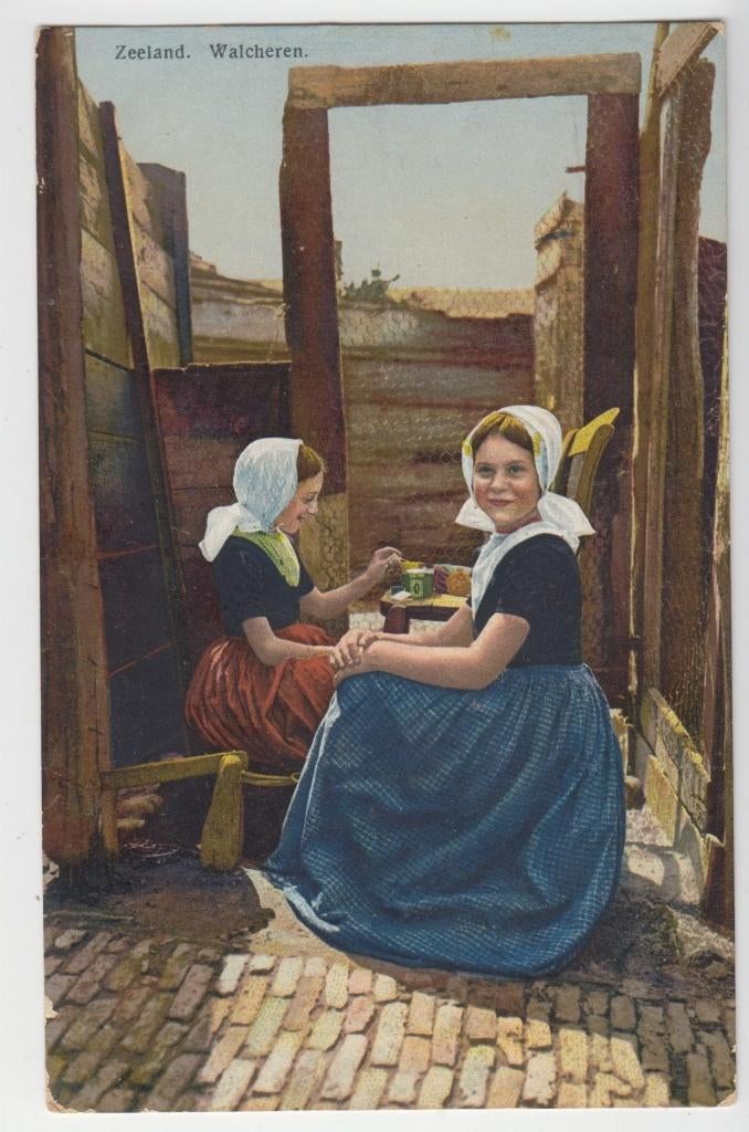 077 Klederdrachten Walcheren Militair Verzonden Treinstempel, Verzenden, 1920 tot 1940, Gelopen, Zeeland