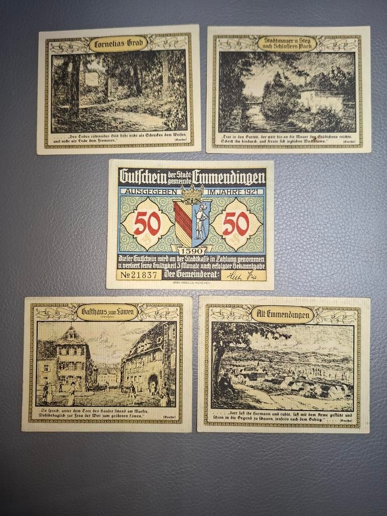 Duits Notgeld Emmendingen Noodgeld, Postzegels en Munten, Bankbiljetten | Europa | Niet-Eurobiljetten, Ophalen of Verzenden, Duitsland